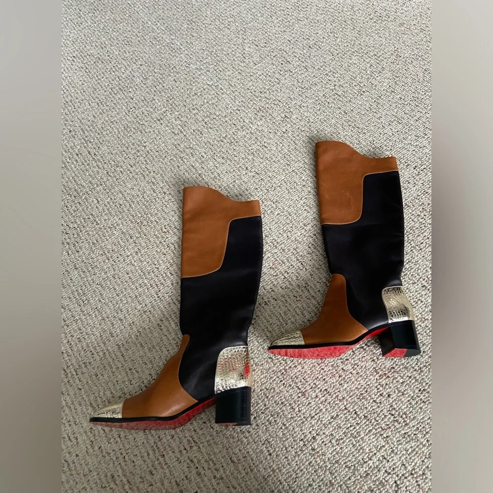 Christian Louboutin women's heeled riding boots size 39_2
